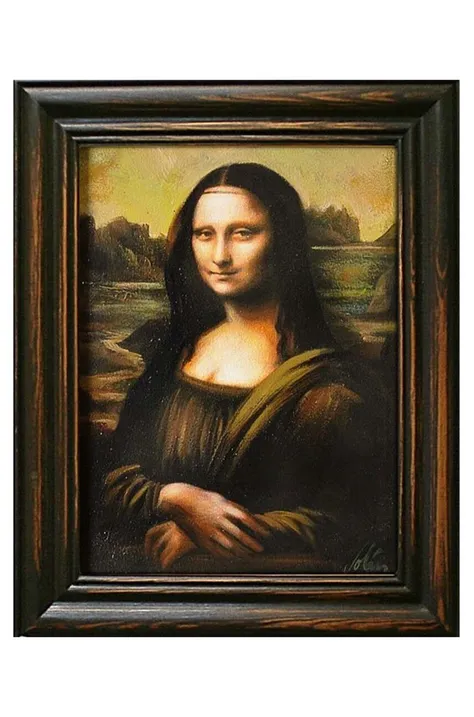 Uokvirena reprodukcija naslikana uljem  Leonardo Da Vinci, Mona Lisa