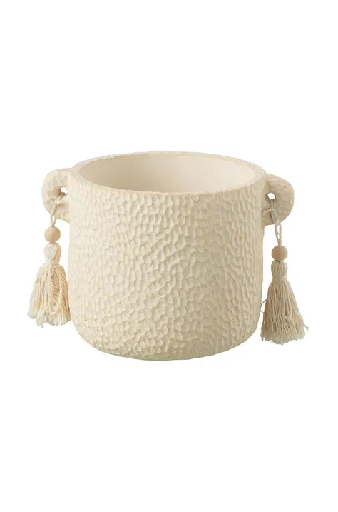 J-Line vaso da fiori Tassel Ceramic Cream Small