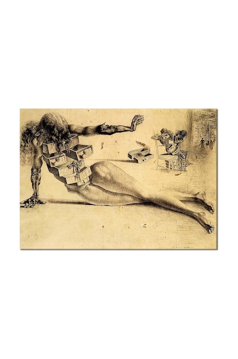 Reprodukce Salvador Dali, Město zásuvek 50 x 70 cm