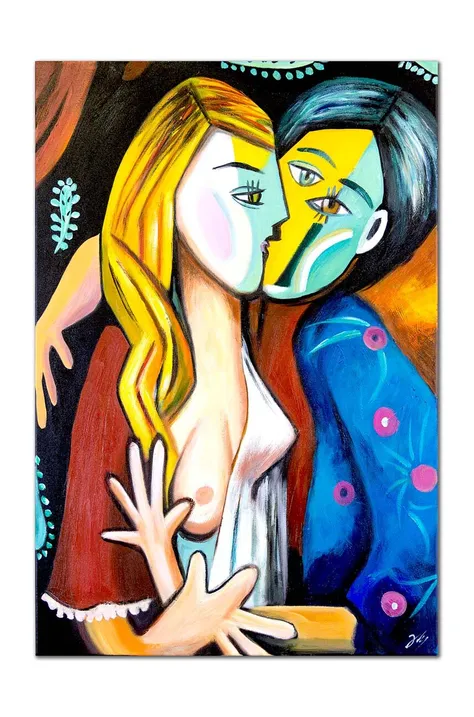 Reprodukcija, naslikana z oljem Pablo Picasso, Pocałunek, 60 x 90 cm
