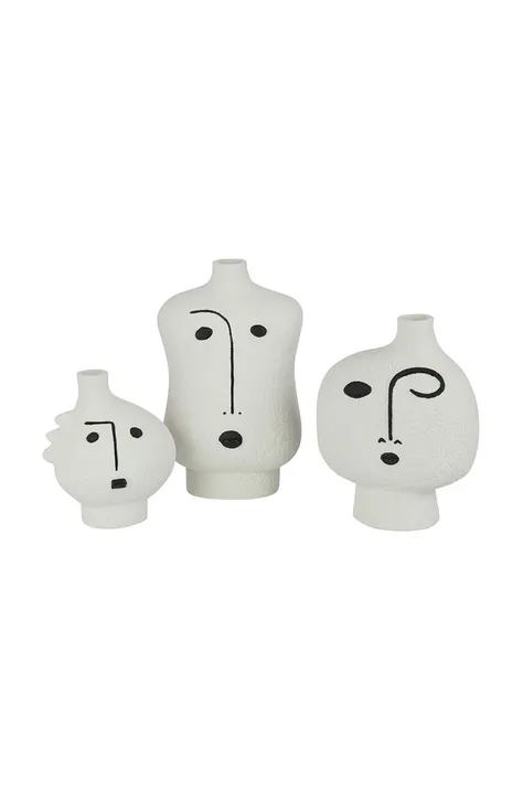 Komplet dekorativnih vaz J-Line Face Abstract 3-pack