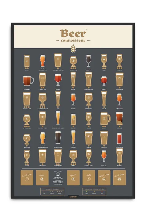 Luckies of London poster da grattare Beer Connoisseur Poster