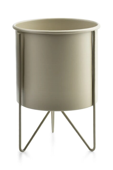 Affek Design osłonka na doniczkę ze stelażem Swen L/16 x 23 cm kolor beżowy