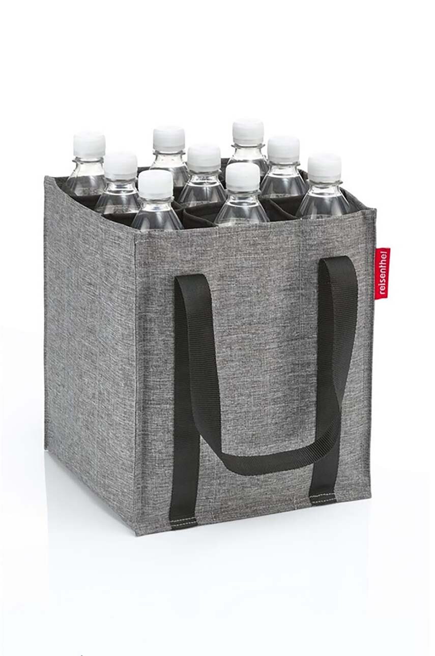 reisenthel Loopshopper L, stevige tas met praktische vakken van gerecyclede PET-flessen, charmant en waterafstotend design, grijs, L