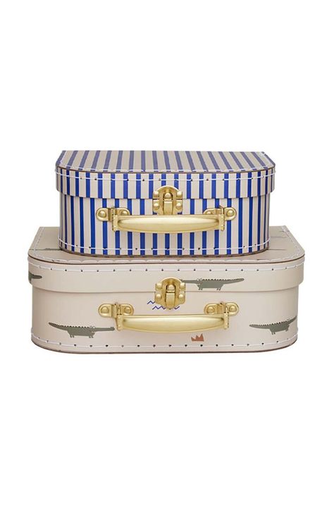 Σετ κουτιών αποθήκευσης OYOY Mini Suitcase Crocodile & Stripes 2-pack