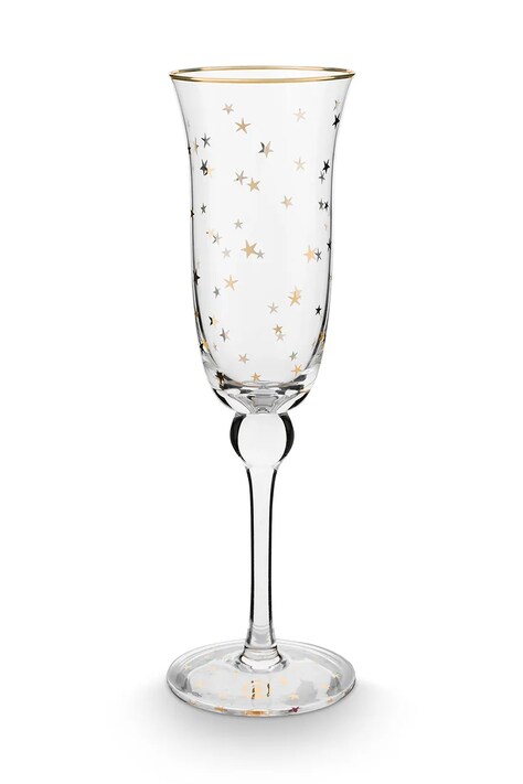 Комплект чаши за шампанско Pip Studio Stars Gold 220 ml (6 броя)