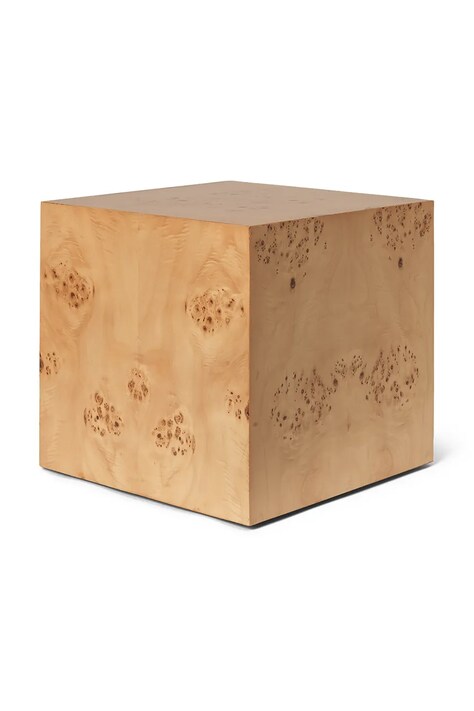 Stolík ferm LIVING Burl Cube Side Table béžová farba