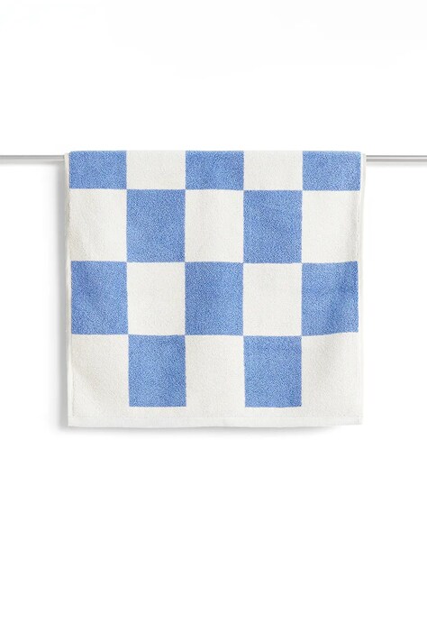 HAY dywanik łazienkowy bawełniany Check 50 x 90 cm kolor niebieski