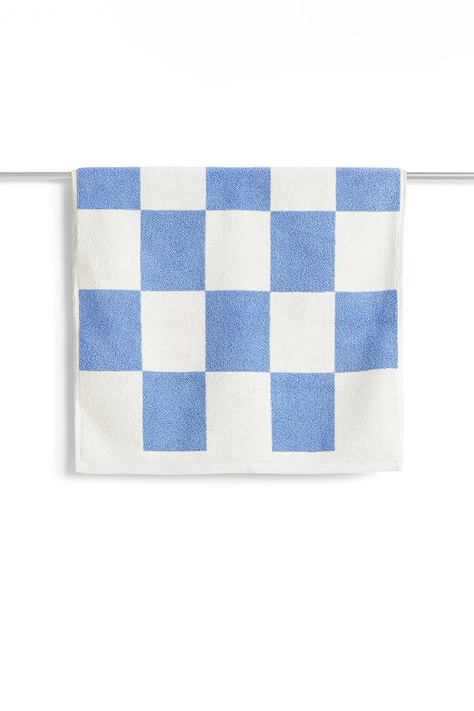 HAY dywanik łazienkowy bawełniany Check 50 x 90 cm kolor niebieski