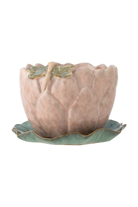 Bloomingville vaso con sottovaso Jaylee 18,5 x 13,5 cm colore rosa 82072809