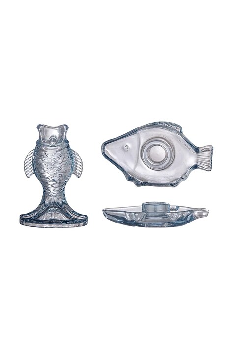 Διακοσμητικό κηροπήγιο Bloomingville Linley 2-pack χρώμα: μπλε