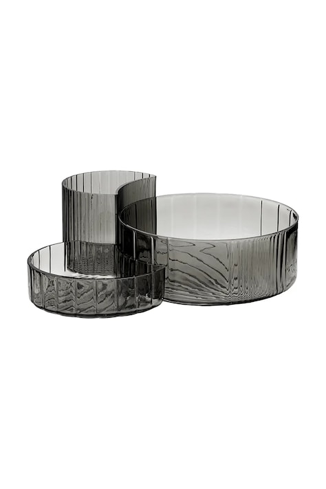 Σετ διακοσμητικών δοχείων AYTM Concha 3-pack χρώμα: μαύρο, 0