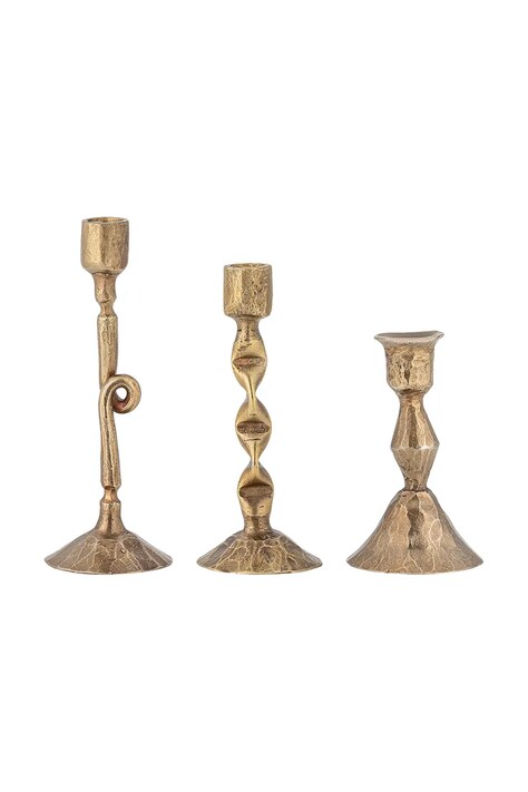 Bloomingville zestaw świeczników Efsa 8 x 5 / 11 x 4,5 /13 x 5 cm 3-pack kolor beżowy