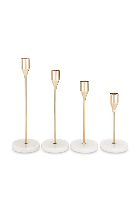 home & lifestyle świecznik dekoracyjny 4-pack kolor żółty