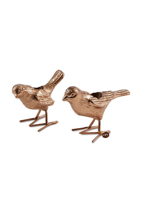 Pols Potten zestaw świeczników flock of birds 12,5 x 5 x 7 cm 2-pack kolor pomarańczowy