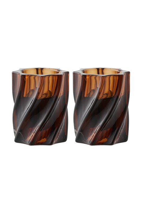 House Nordic zestaw świeczników 6 x 7,5 cm 2-pack kolor brązowy