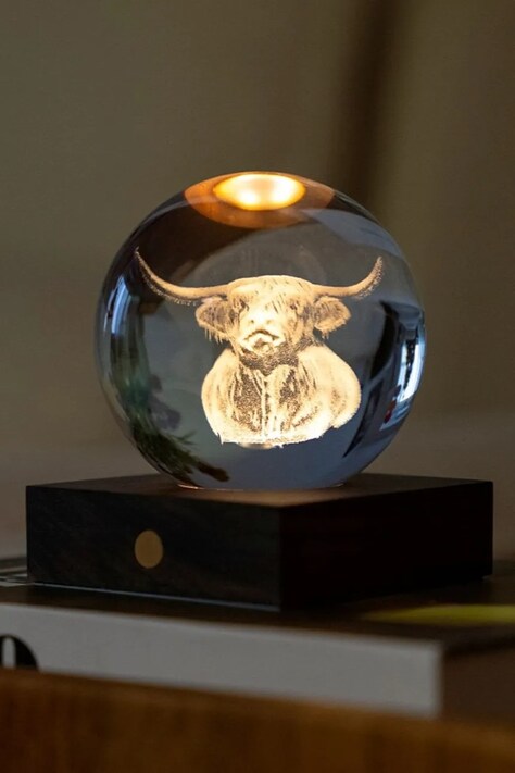 Gingko Design lampka dekoracyjna bezprzewodowa led Amber Crystal Light 9,5 x 8 x 8 cm kolor brązowy