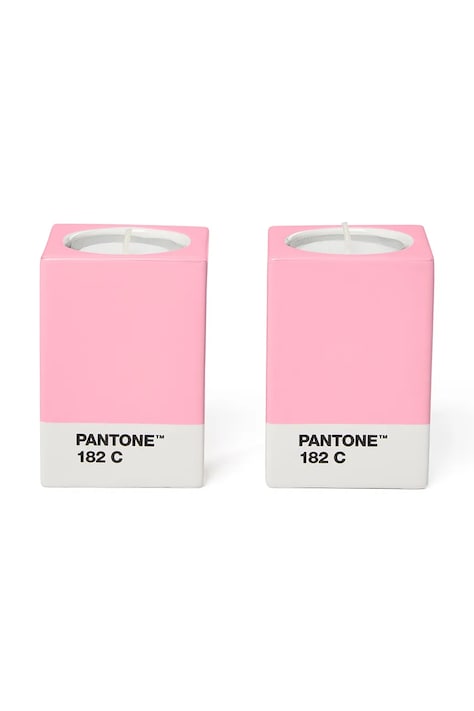 Pantone świecznik dekoracyjny 7,8 x 5,5 cm 2-pack kolor różowy