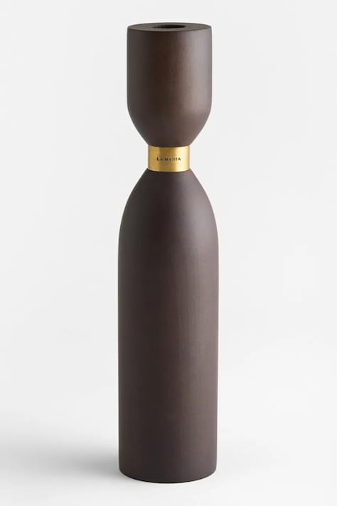 La Mania świecznik dekoracyjny Male II 28 cm kolor brązowy