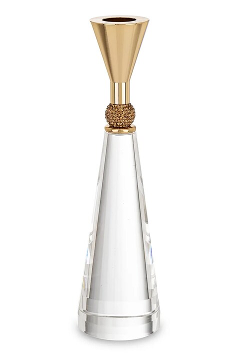 home & lifestyle świecznik dekoracyjny 21 x 5,5 cm kolor żółty