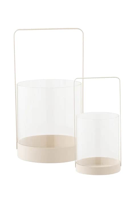 House Nordic zestaw latarenek Hurricane 12 x 25 / 18 x 35 cm 2-pack kolor beżowy 6450005