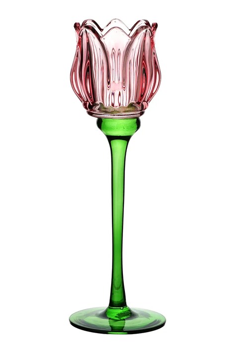 Świecznik dekoracyjny ze szkła barwionego 9 x 9 x 25 cm HTRL5118