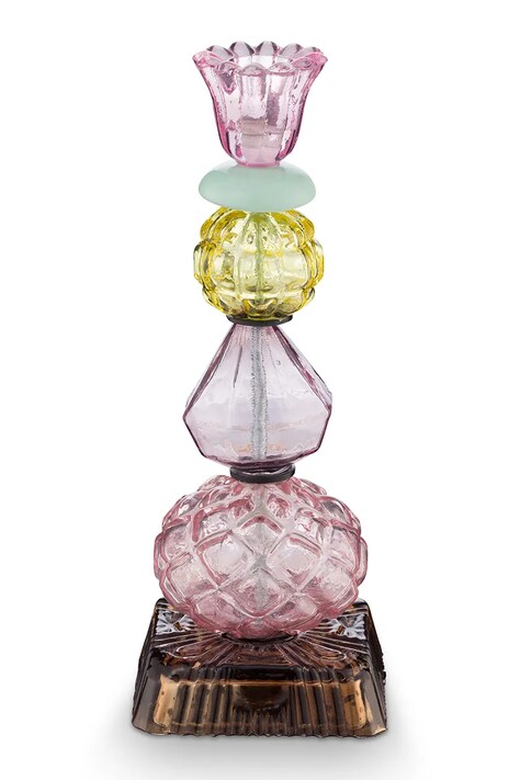 Pip Studio świecznik dekoracyjny ze szkła barwionego 9,5 x 9,5 x 23,5 cm 51092155