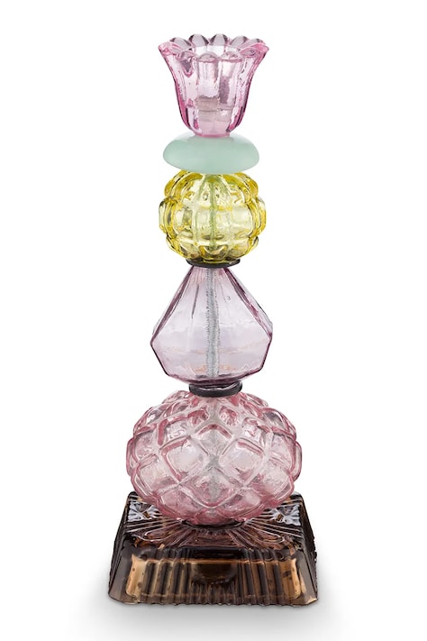 Pip Studio świecznik dekoracyjny ze szkła barwionego 9,5 x 9,5 x 23,5 cm 51092155