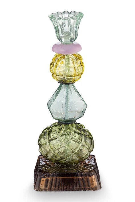 Pip Studio świecznik dekoracyjny ze szkła barwionego 9,5 x 9,5 x 23,5 cm 51092157