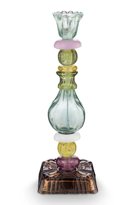 Pip Studio świecznik dekoracyjny ze szkła barwionego 9,5 x 9,5 x 28 cm 51092158