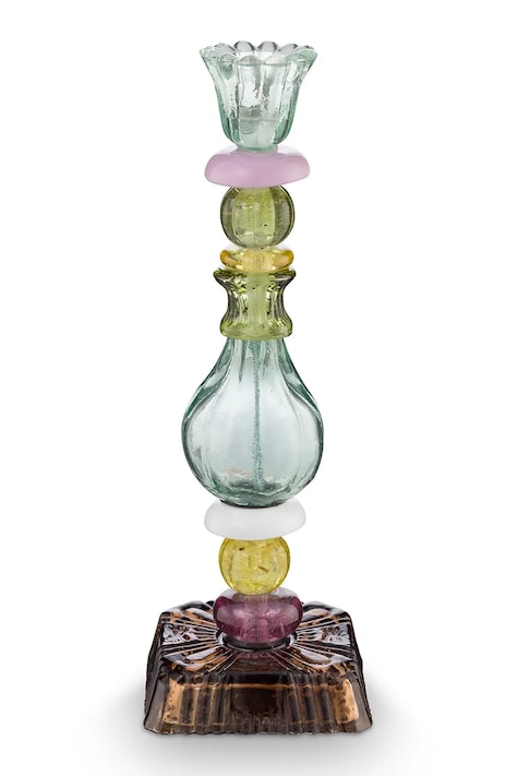 Pip Studio świecznik dekoracyjny ze szkła barwionego 9,5 x 9,5 x 28 cm 51092158