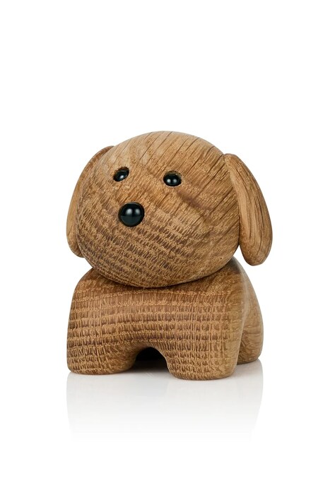 Lucie Kaas figurka dekoracyjna z drewna dębowego Dog Vuffer 7 cm NU03