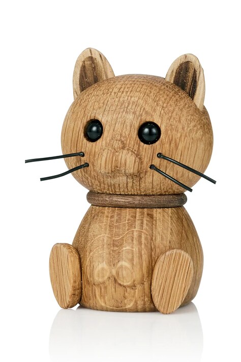 Lucie Kaas figurka dekoracyjna z drewna dębowego Cat Misse 7 cm NU02