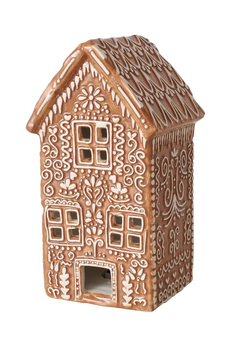 Boltze lampion świąteczny led Gingerbread 18 cm kolor brązowy