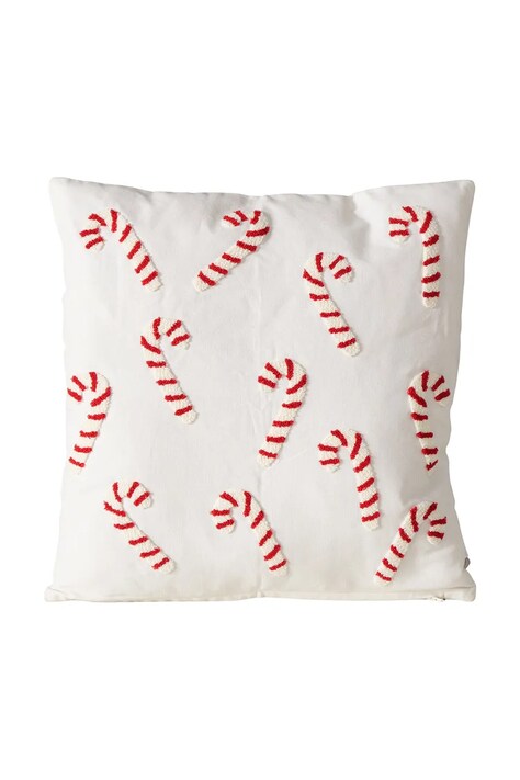 Bavlnený dekoratívny podsedák Boltze Candycane 45 x 45 cm biela farba