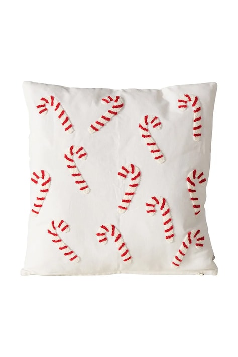 Хлопковая декоративная подушка Boltze Candycane 45 x 45 cm цвет белый