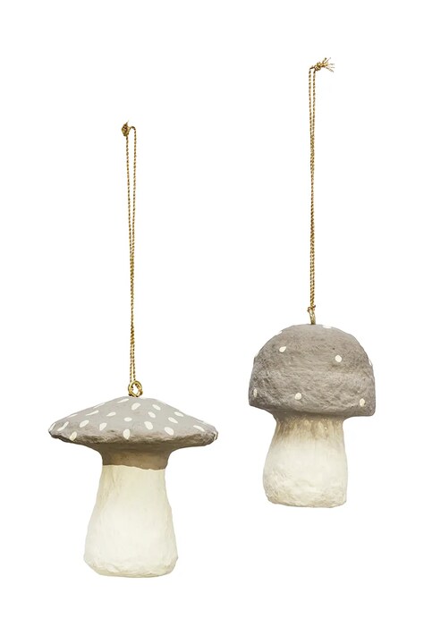 Madam Stoltz zestaw zawieszek świątecznych 7,5 cm 3-pack kolor szary