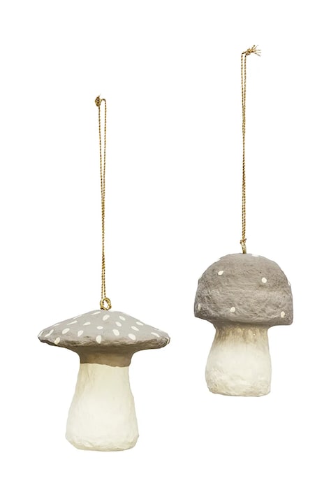 Madam Stoltz zestaw zawieszek świątecznych 7,5 cm 3-pack kolor szary