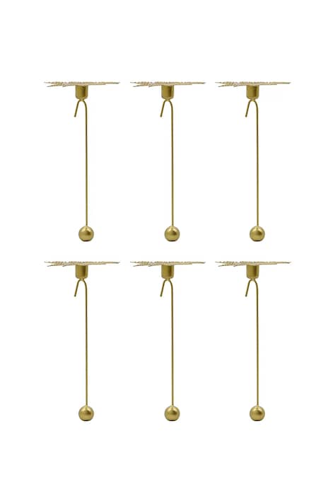 House Doctor sfeșnic decorativ suspendat HDLeaves 15,5 x 7,5 cm 6-pack culoarea galben