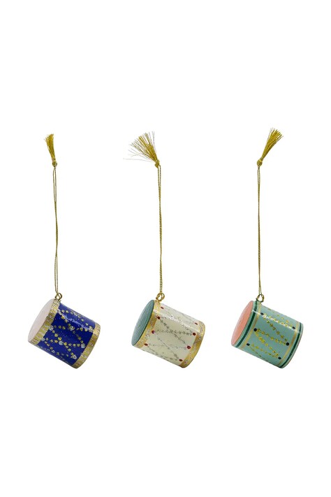 House Doctor zawieszka dekoracyjna HDDrum 4 x 3,5 cm 3-pack kolor multicolor