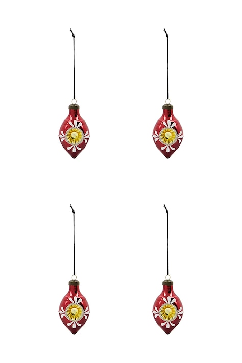 House Doctor set de globuri de crăciun HDNostal 9,3 x 4,9 cm 4-pack