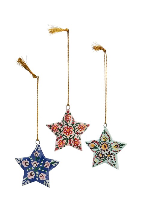 Madam Stoltz zawieszka świąteczna 5 cm 3-pack kolor multicolor