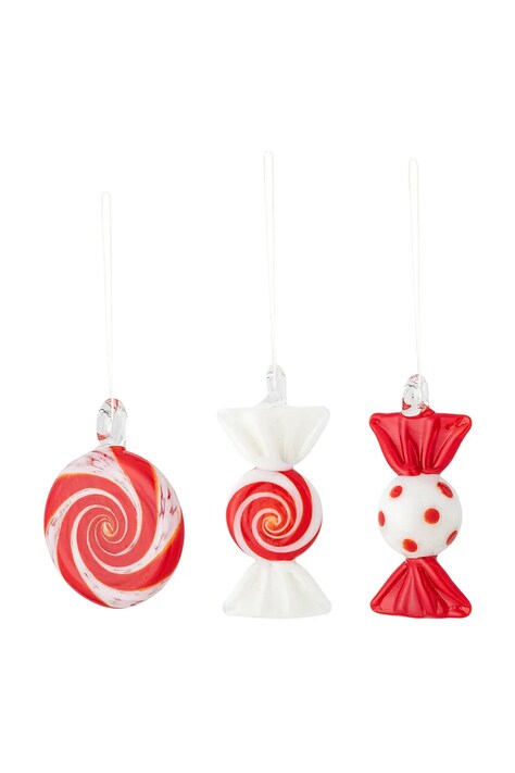 Bloomingville zawieszka świąteczna Festive Ornament 4 x 6 x 2,5 cm 3-pack kolor czerwony