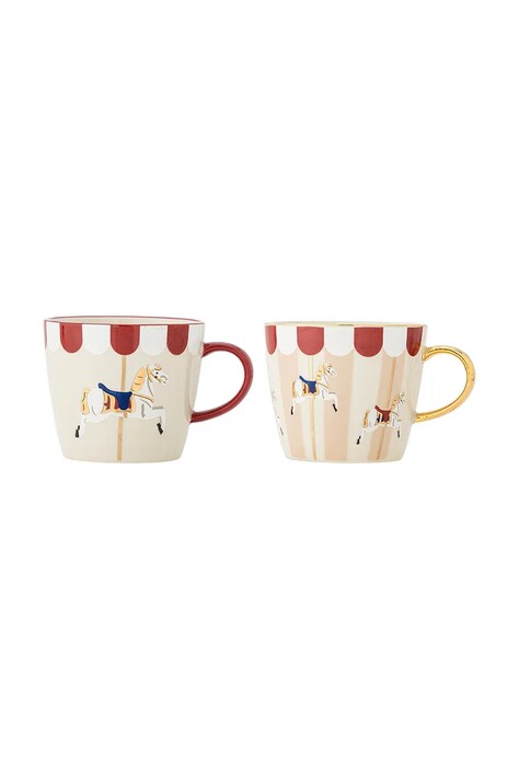 Bloomingville zestaw kubków świątecznych Merry-go-round 300 ml 2-pack kolor multicolor