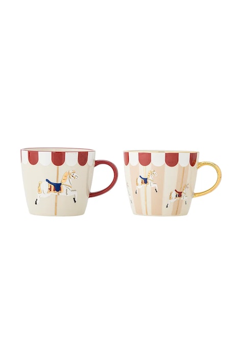 Bloomingville zestaw kubków świątecznych Merry-go-round 300 ml 2-pack kolor multicolor