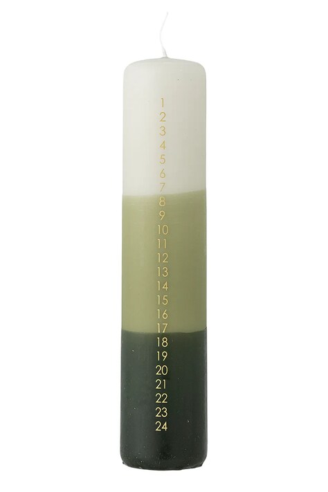 Bloomingville świeca adwentowa Dip Dye Candle 5 x 25 cm kolor zielony