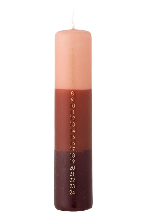 Bloomingville świeca adwentowa Dip Dye Candle 5 x 25 cm kolor różowy