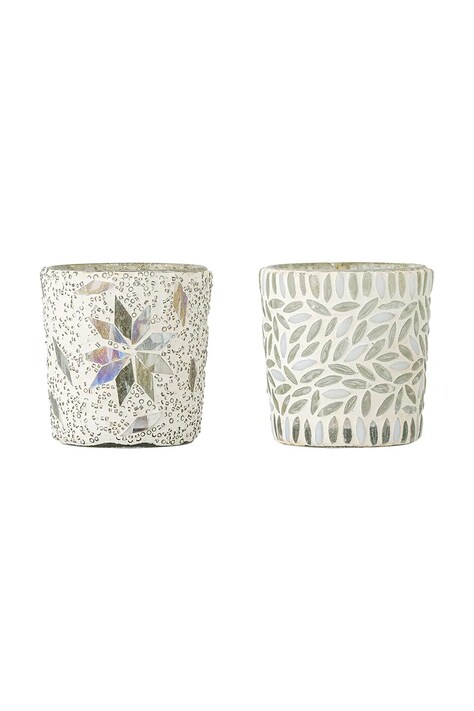 Bloomingville świecznik dekoracyjny 6,5 x 7,5 cm 2-pack kolor zielony