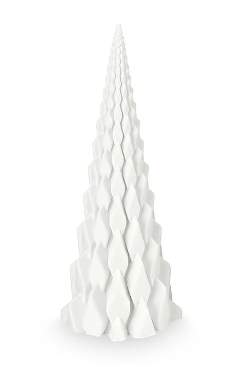 vtwonen pom de crăciun decorativ Sculpture Porcelain 3D 15 x 37 cm culoarea alb