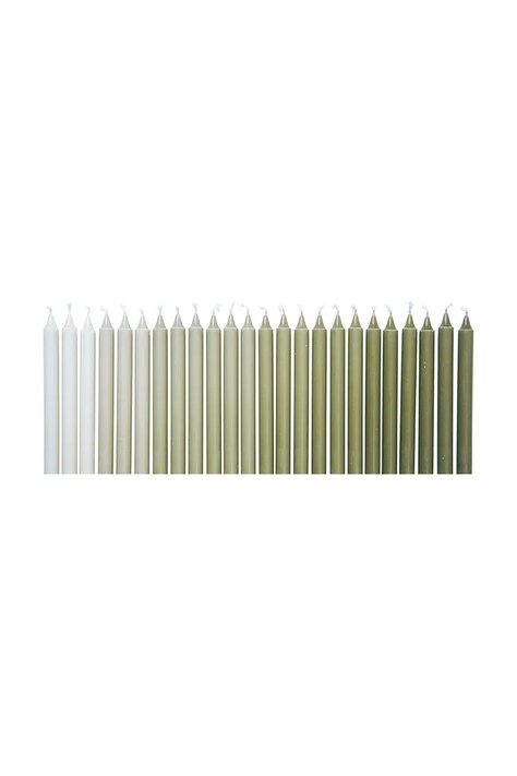 ferm LIVING zestaw świec 24-pack kolor zielony
